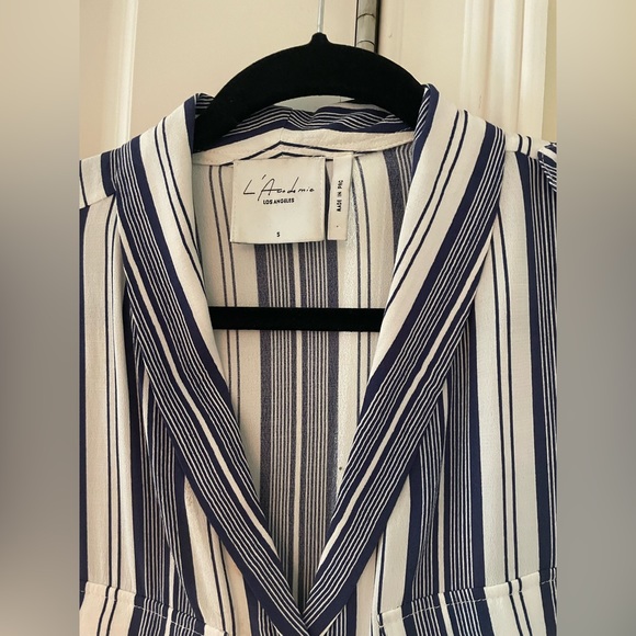 L’Academie cropped blue stripe blouse - Picture 3 of 3